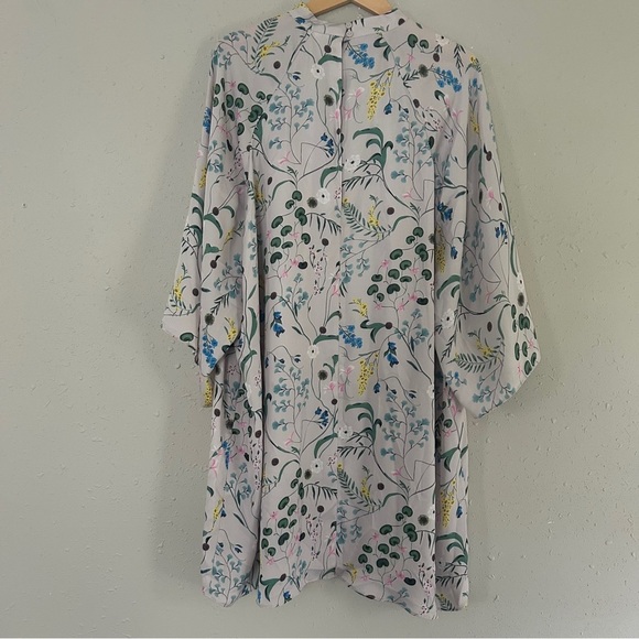 Anna Glover x H&M Cream Dress Floral Design Tunic Flowy Casual Formal Summer - Picture 8 of 10